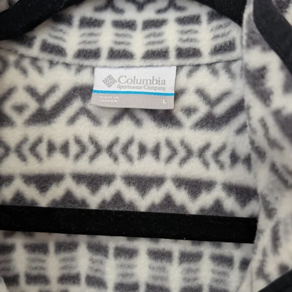 Columbia Quarter Snap Fleece Pullover Black And White Winter Mix Size L - Picture 4 of 9